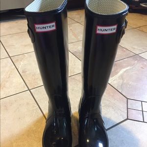 Original Tall HunterBoots glossy rain boots-black